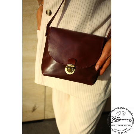  Кожаная сумка "Калифорния Нью" (бордо)